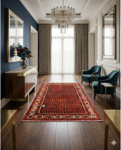 Artisan Persian Traditions Red Beige Traditional Knotted Rug