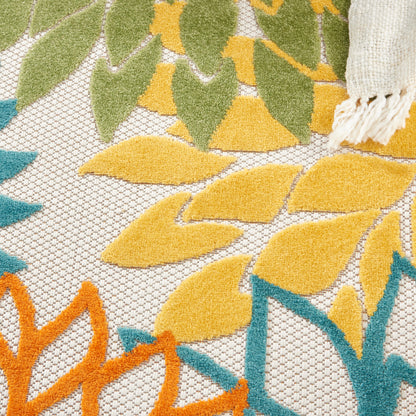 Nourison Home Aloha  Turquoise Multicolor  Contemporary