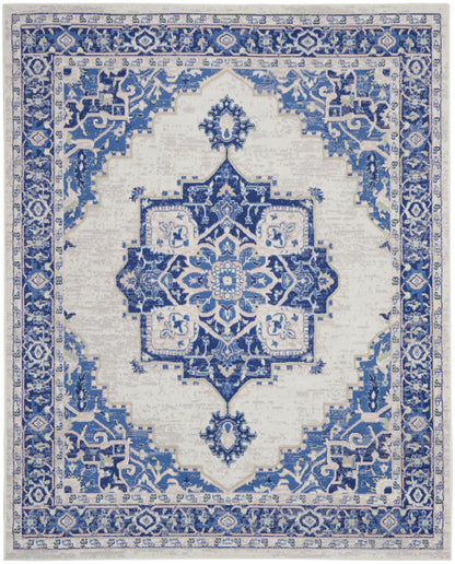 Nourison Home Whimsicle WHS03 Ivory Blue Transitional Power-loomed Rug
