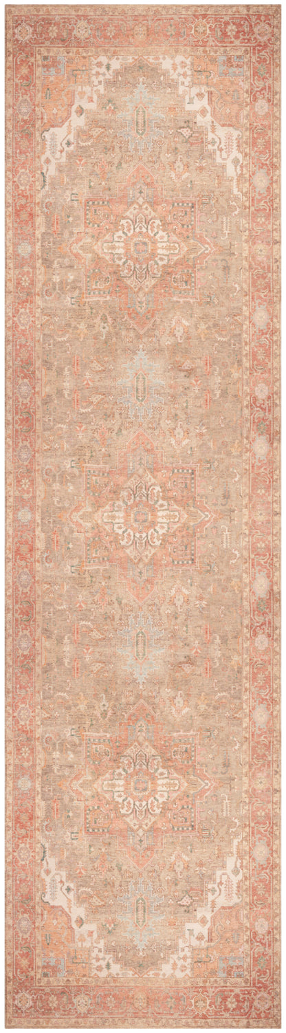 Nourison Home Vintage Washables VWS07 Coral Taupe Traditional Flat Weave Rug