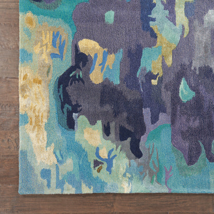 Nourison Home Prismatic  Silver Blue  Contemporary