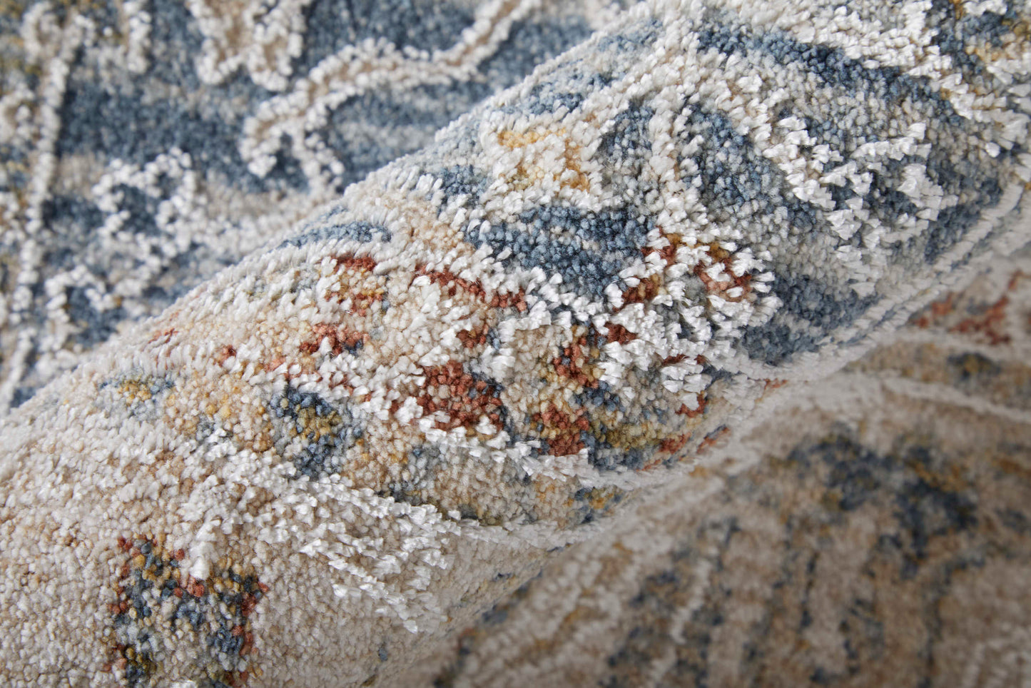 Feizy Pasha 39M4F Blue Ivory Transitional/Bohemian & Eclect Machinemade Rug - Rugs - Feizy - Atlanta Designer Rugs