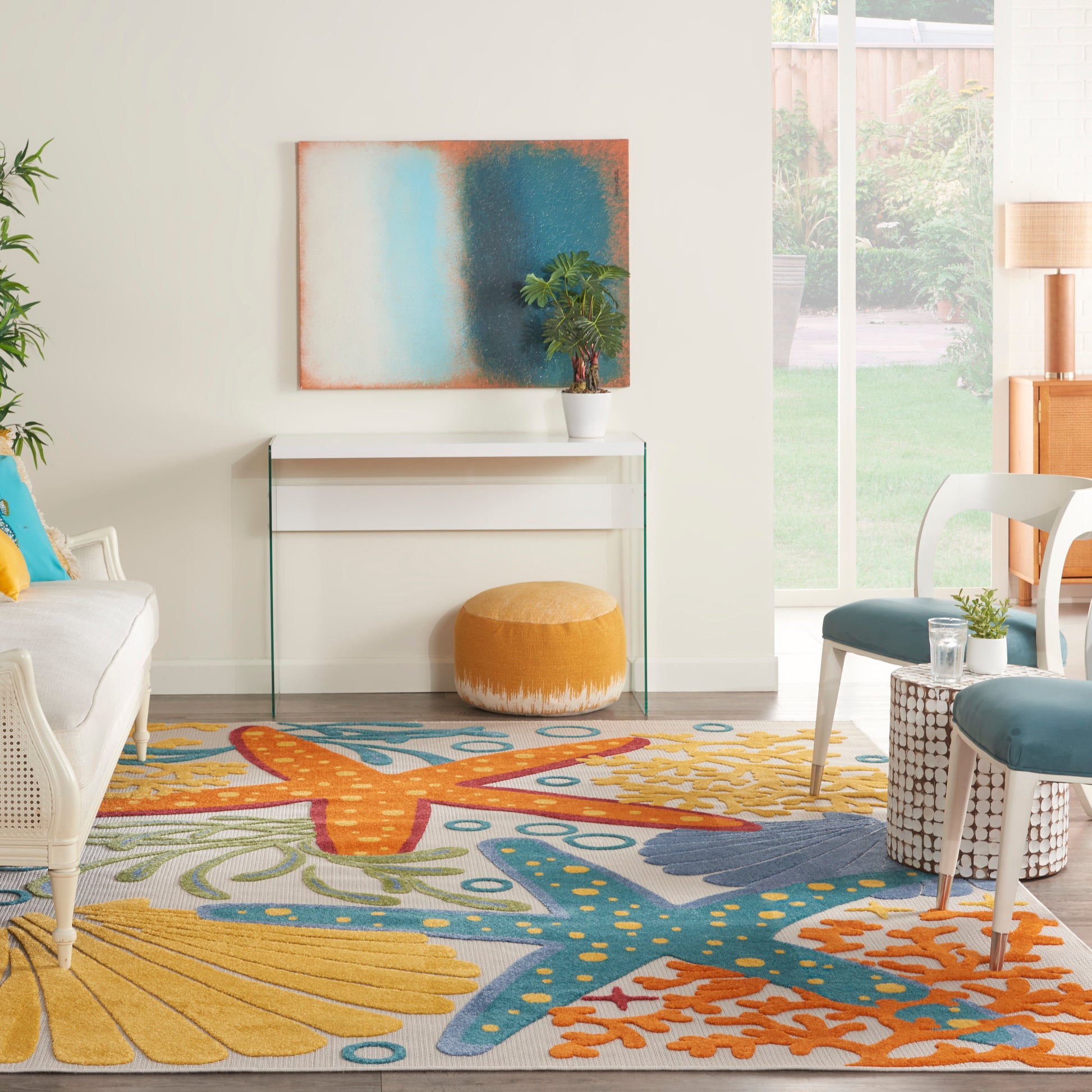 Nourison Home Aloha  Multicolor  Contemporary
