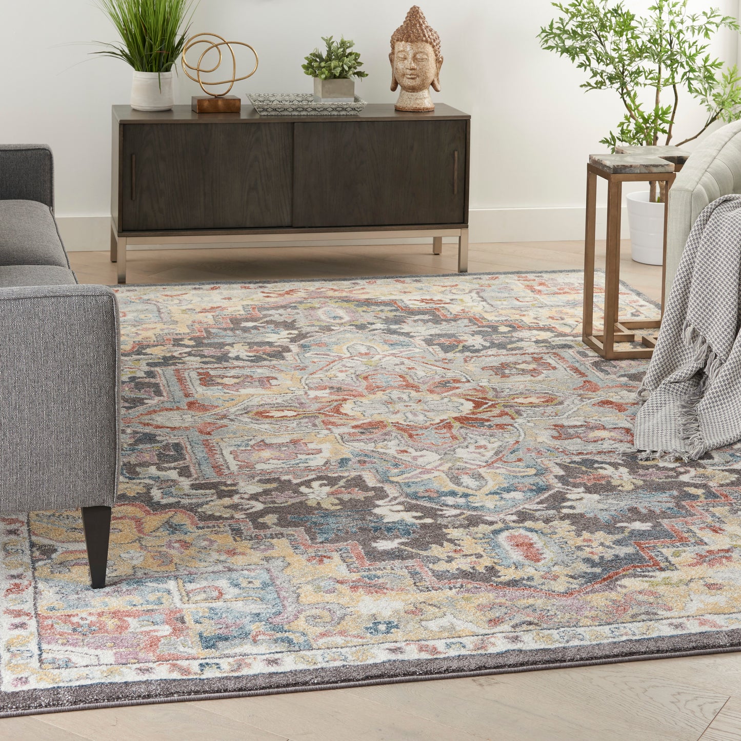 Nourison Home Soraya  Charcoal Multi  Traditional