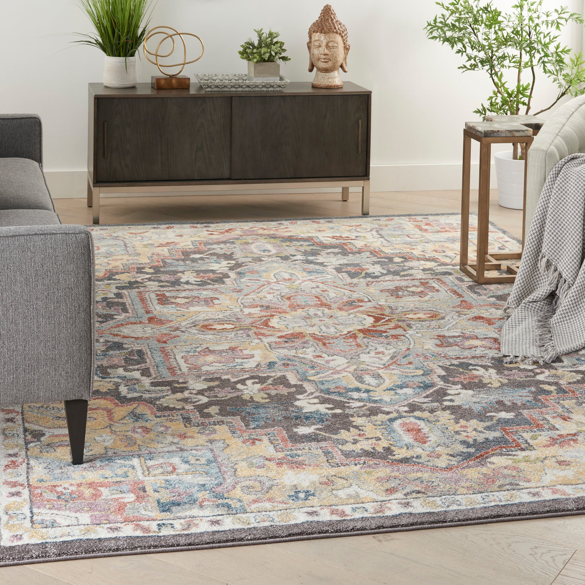 Nourison Home Soraya  Charcoal Multi  Traditional