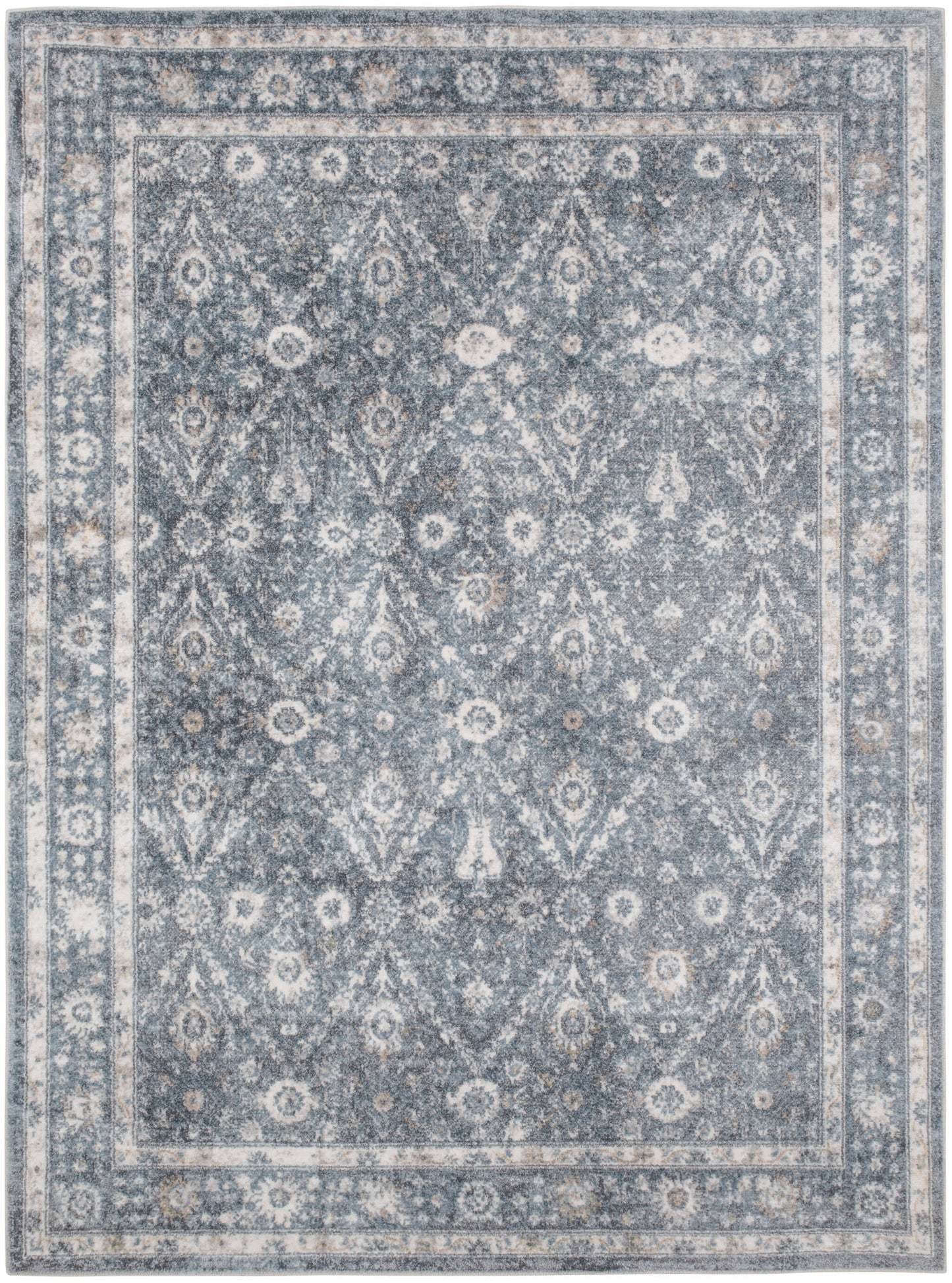 Nourison Home Astra Machine Washable ASW16 Dark Blue Traditional Power-loomed Rug