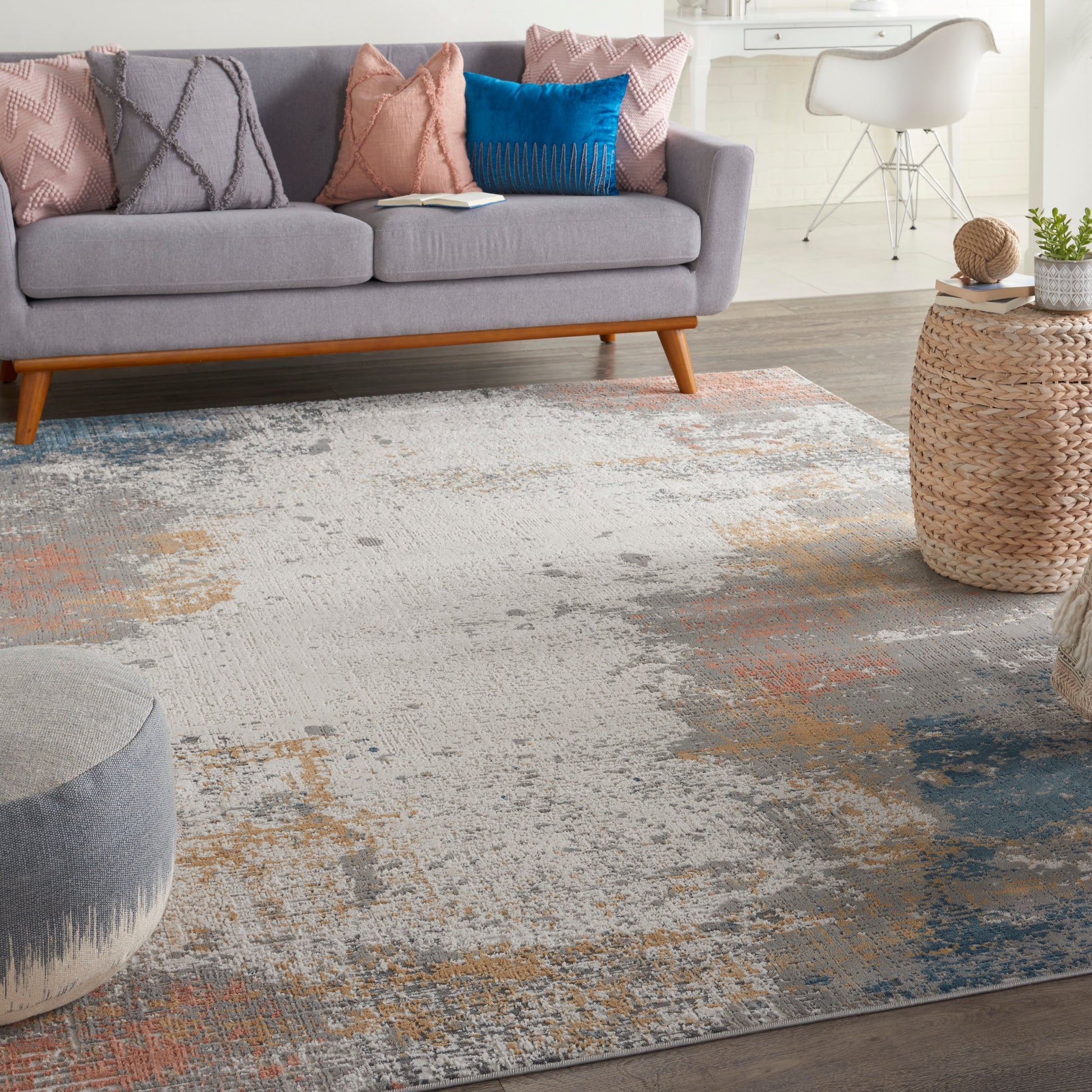Nourison Home Rustic Textures  Grey Blue  Contemporary