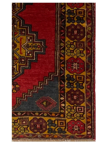 Artisan Angelina Red Gold Vintage Knotted Rug - Rugs - Artisan - Atlanta Designer Rugs