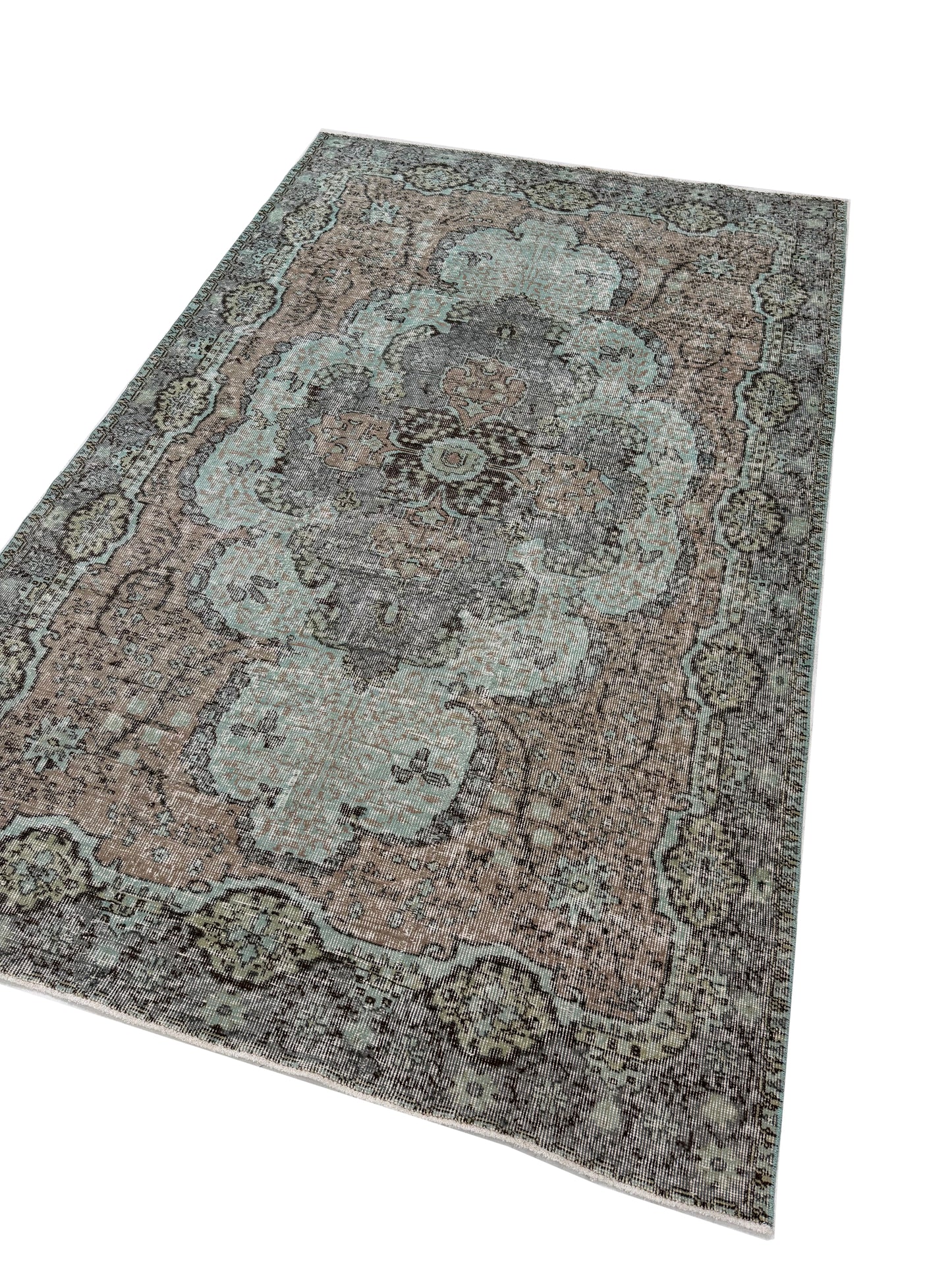 Artisan Angelina Silver Rust Vintage Knotted Rug