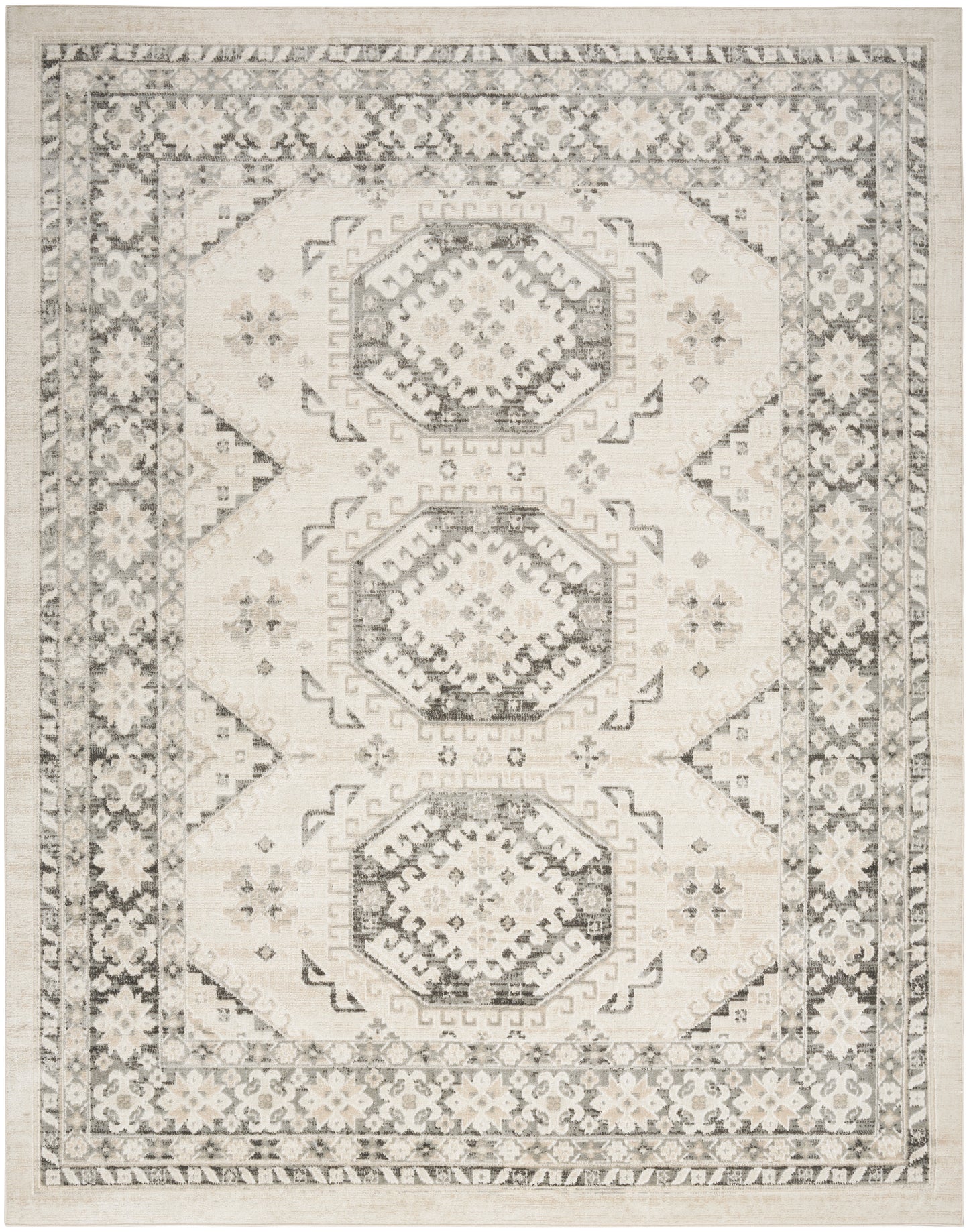 Nourison Home Serenity Home SRH01 Ivory Grey Traditional Loom-woven Rug