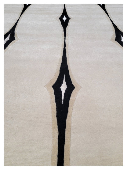 Artisan Surya White Black Transitional Knotted Rug - Rugs - Artisan - Atlanta Designer Rugs