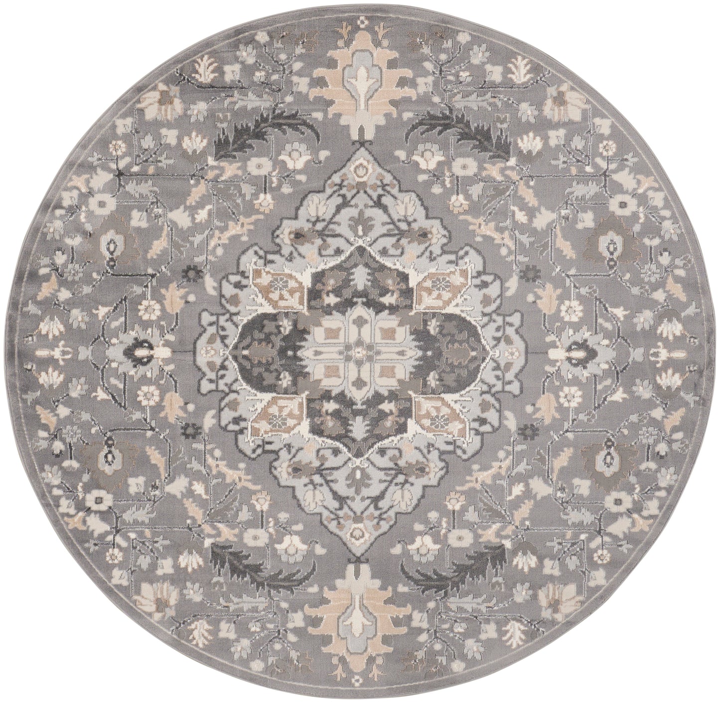 Nourison Home Elation ETN09 Grey Traditional Power-loomed Rug