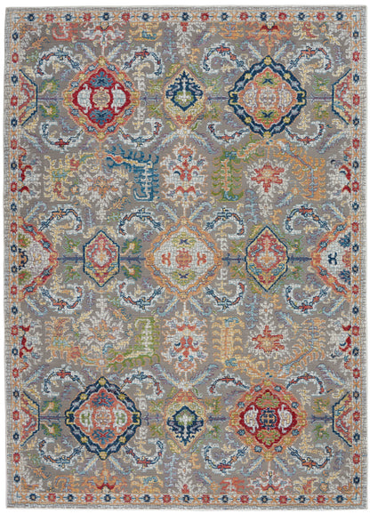 Nourison Home Ankara Global ANR12 Grey Multicolor Traditional Power-loomed Rug