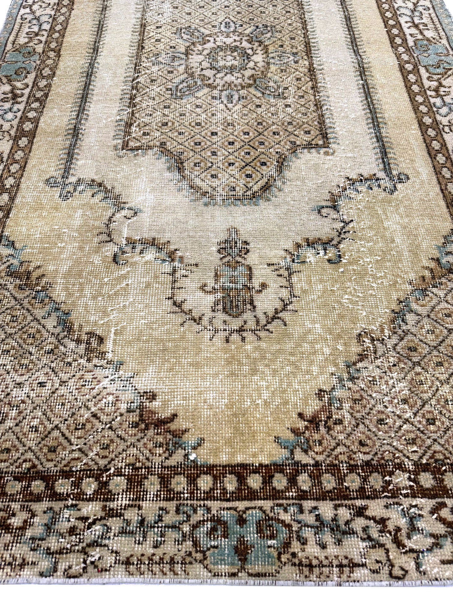 Artisan Angelina Beige Vintage Knotted Rug