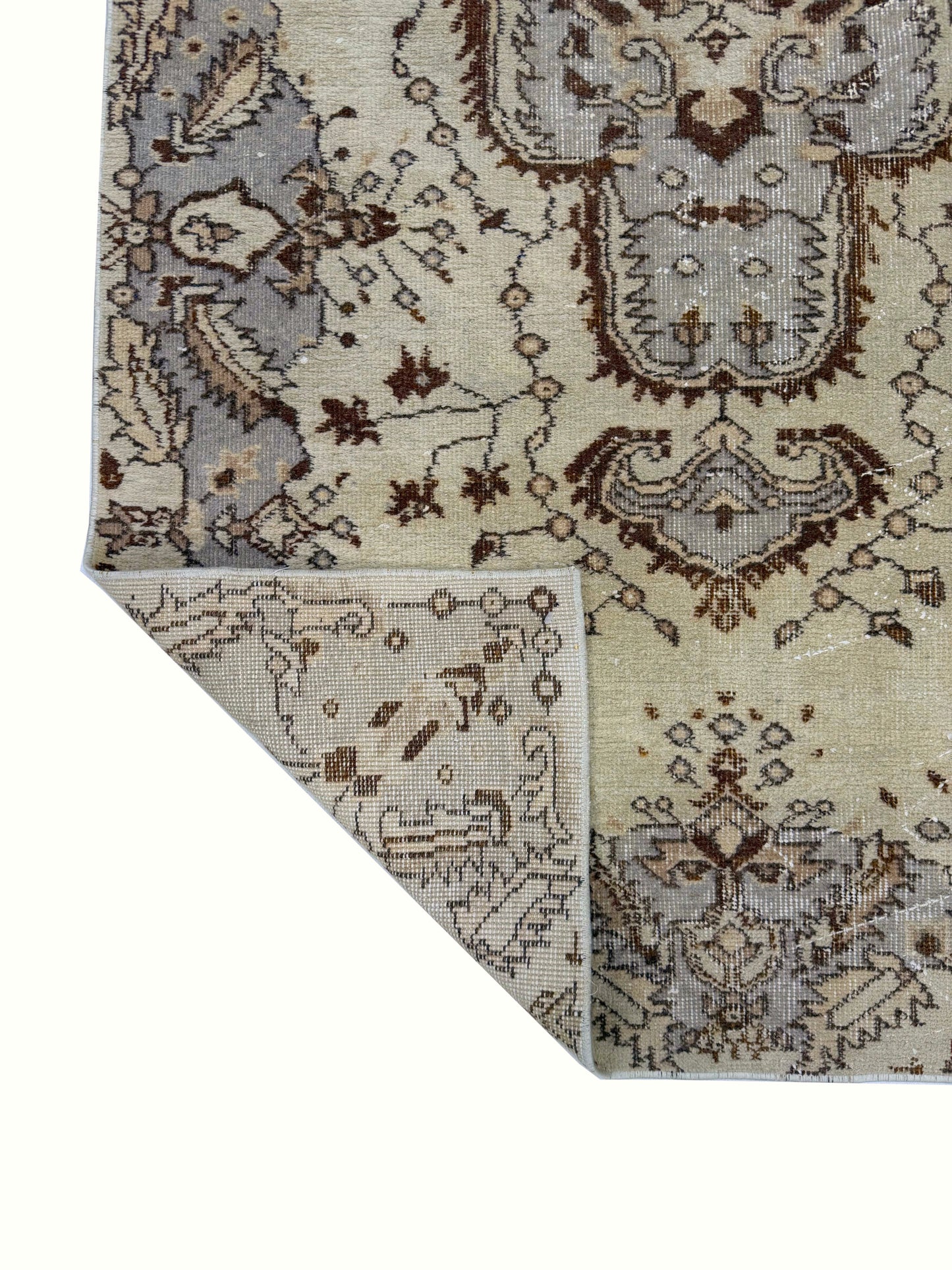 Artisan Angelina Beige Vintage Knotted Rug
