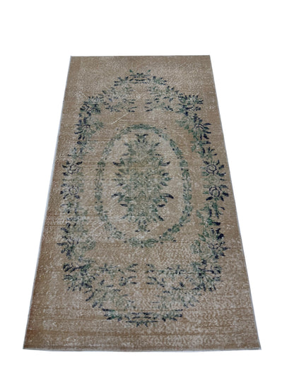 Artisan Angelina Beige Green Vintage Knotted Rug