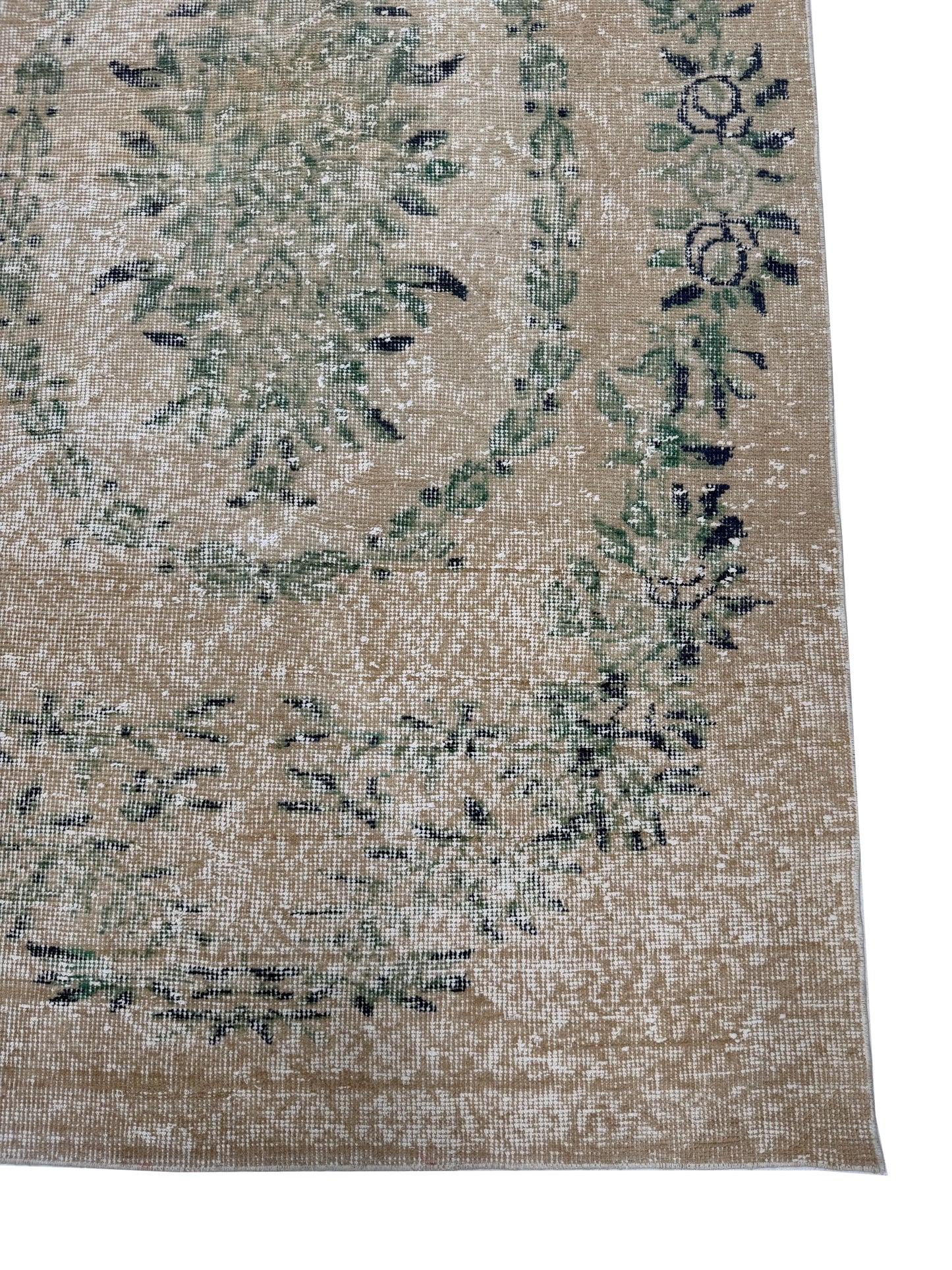 Artisan Angelina Beige Green Vintage Knotted Rug