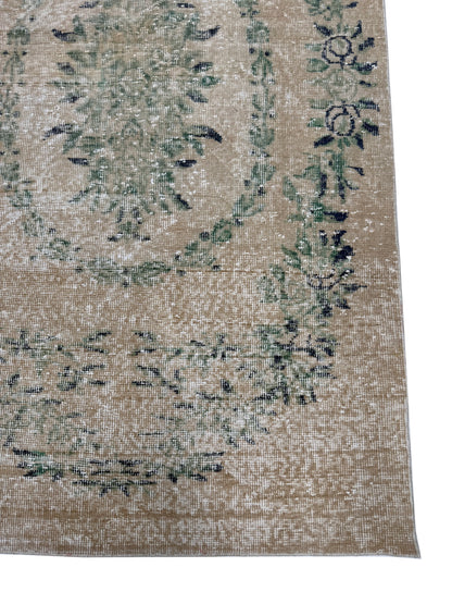 Artisan Angelina Beige Green Vintage Knotted Rug