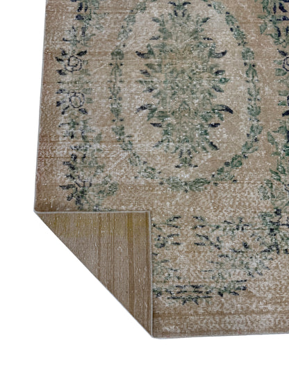 Artisan Angelina Beige Green Vintage Knotted Rug