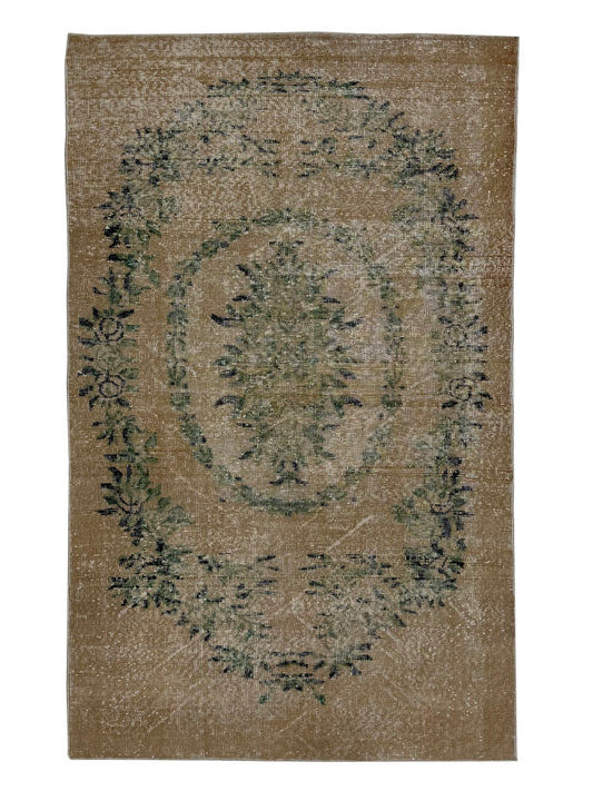 Artisan Angelina Beige Green Vintage Knotted Rug