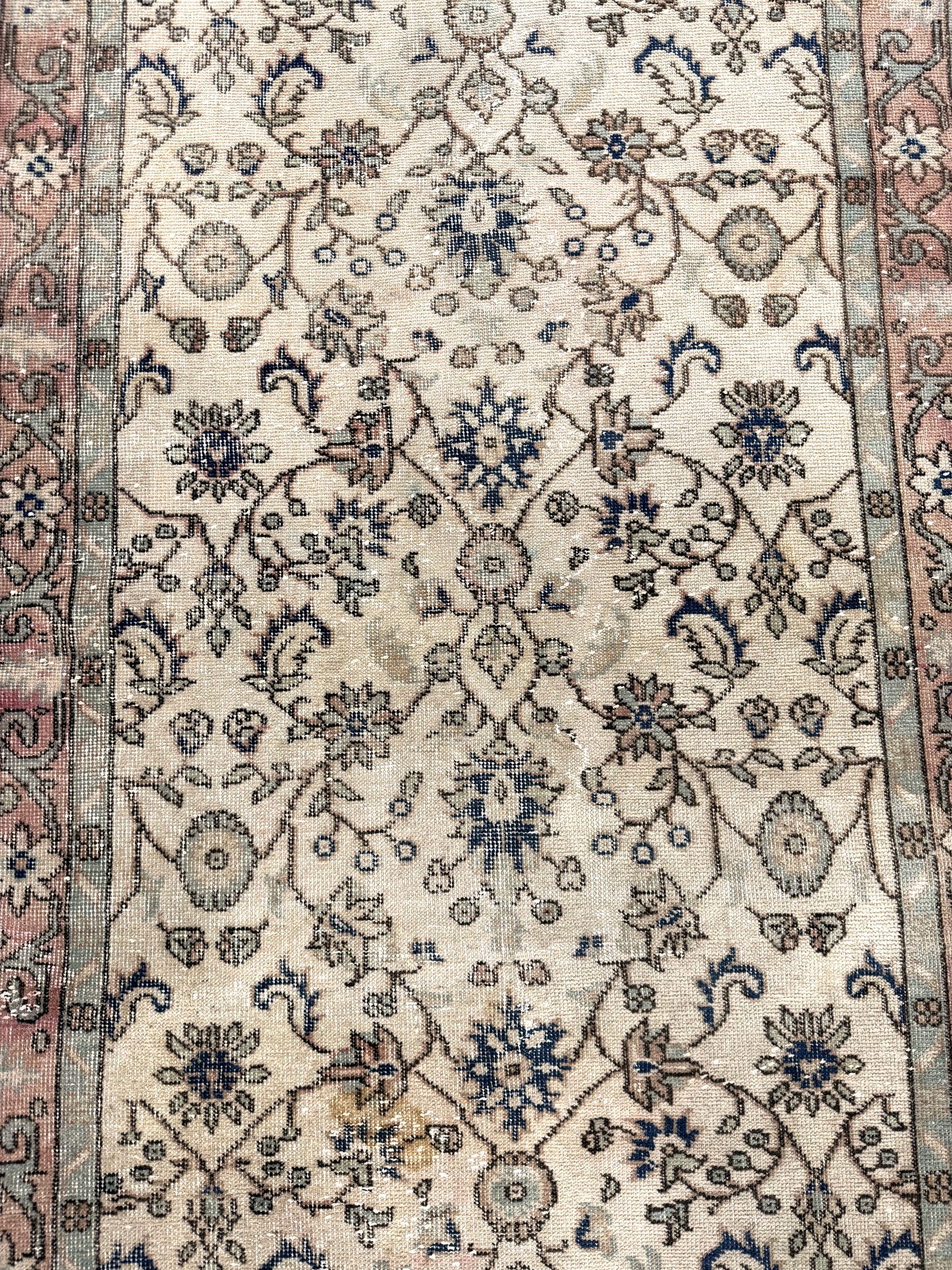 Artisan Angelina Beige Rust Vintage Knotted Rug