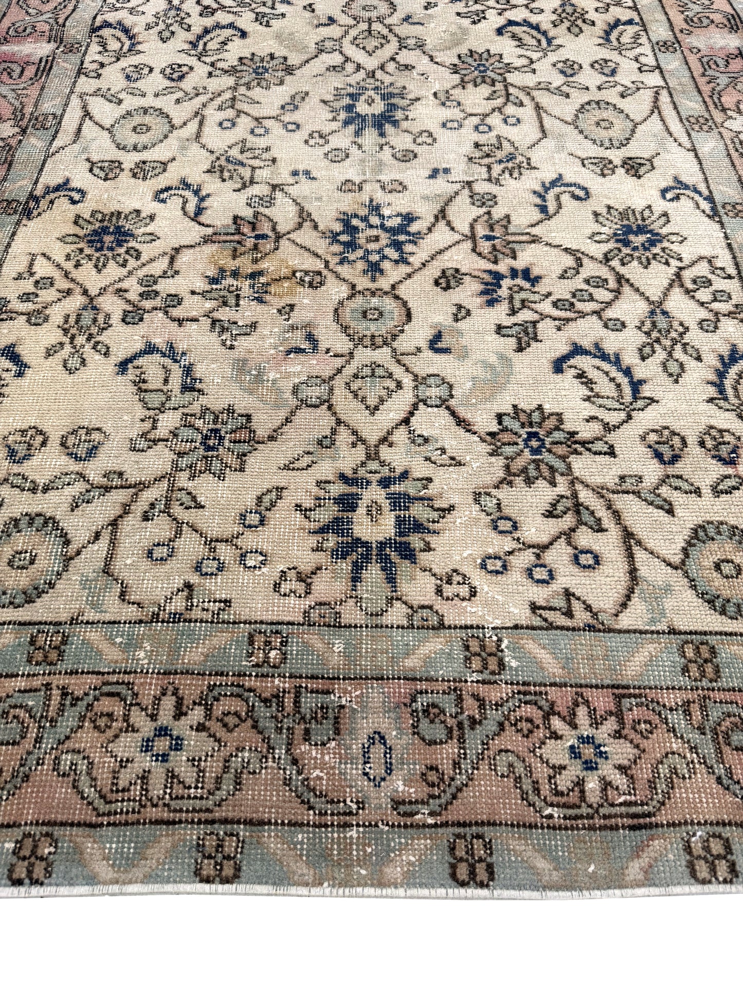 Artisan Angelina Beige Rust Vintage Knotted Rug