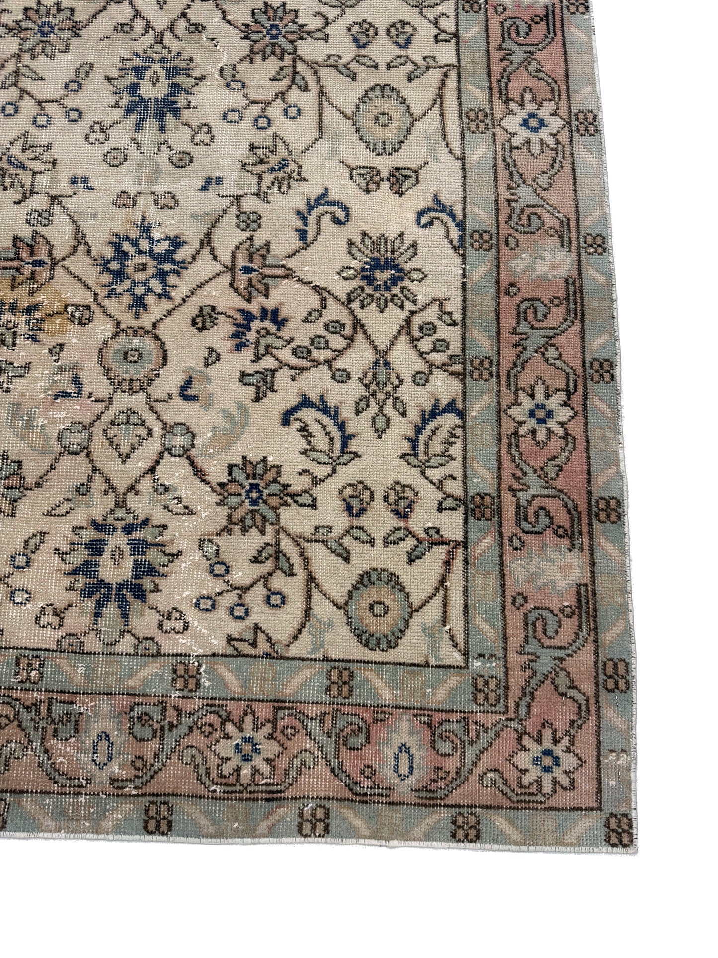 Artisan Angelina Beige Rust Vintage Knotted Rug