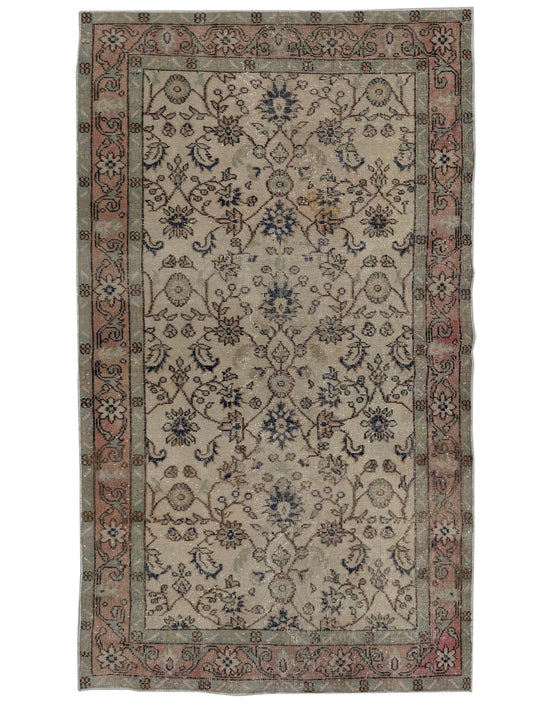 Artisan Angelina Beige Rust Vintage Knotted Rug