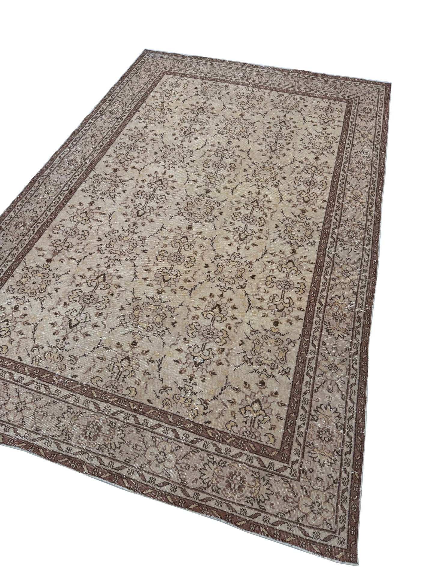 Artisan Angelina Ivory Beige Vintage Knotted Rug