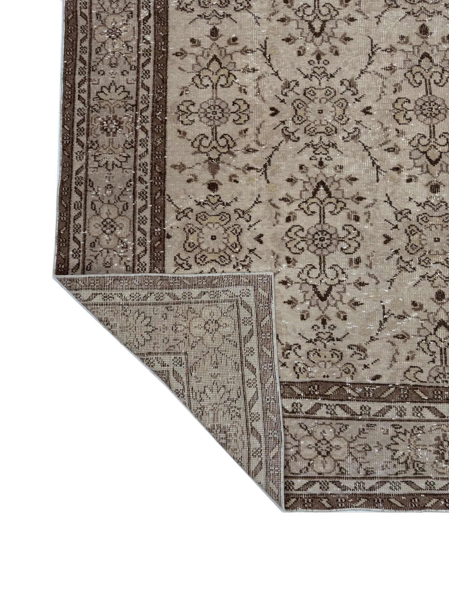 Artisan Angelina Ivory Beige Vintage Knotted Rug