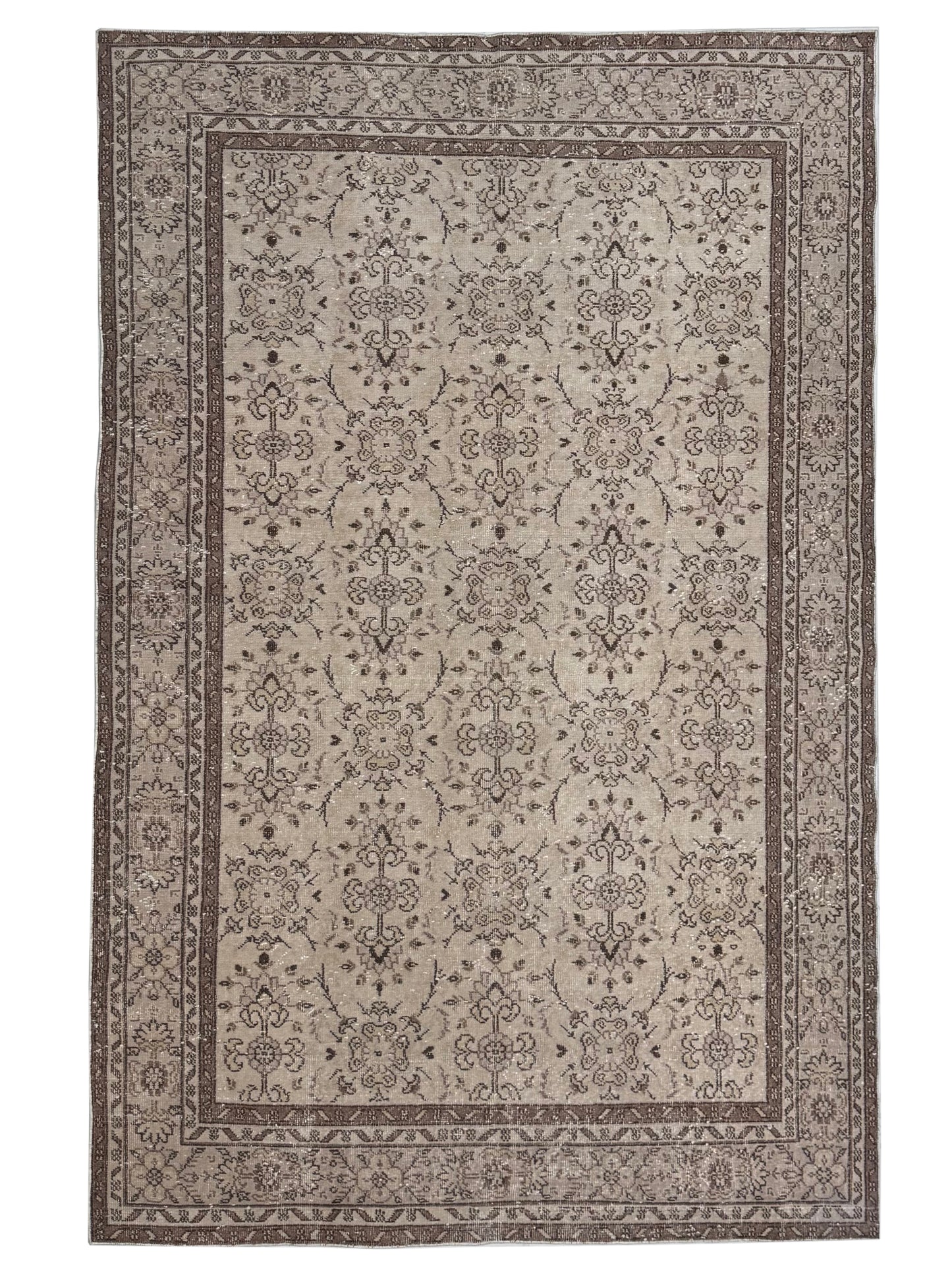 Artisan Angelina Ivory Beige Vintage Knotted Rug