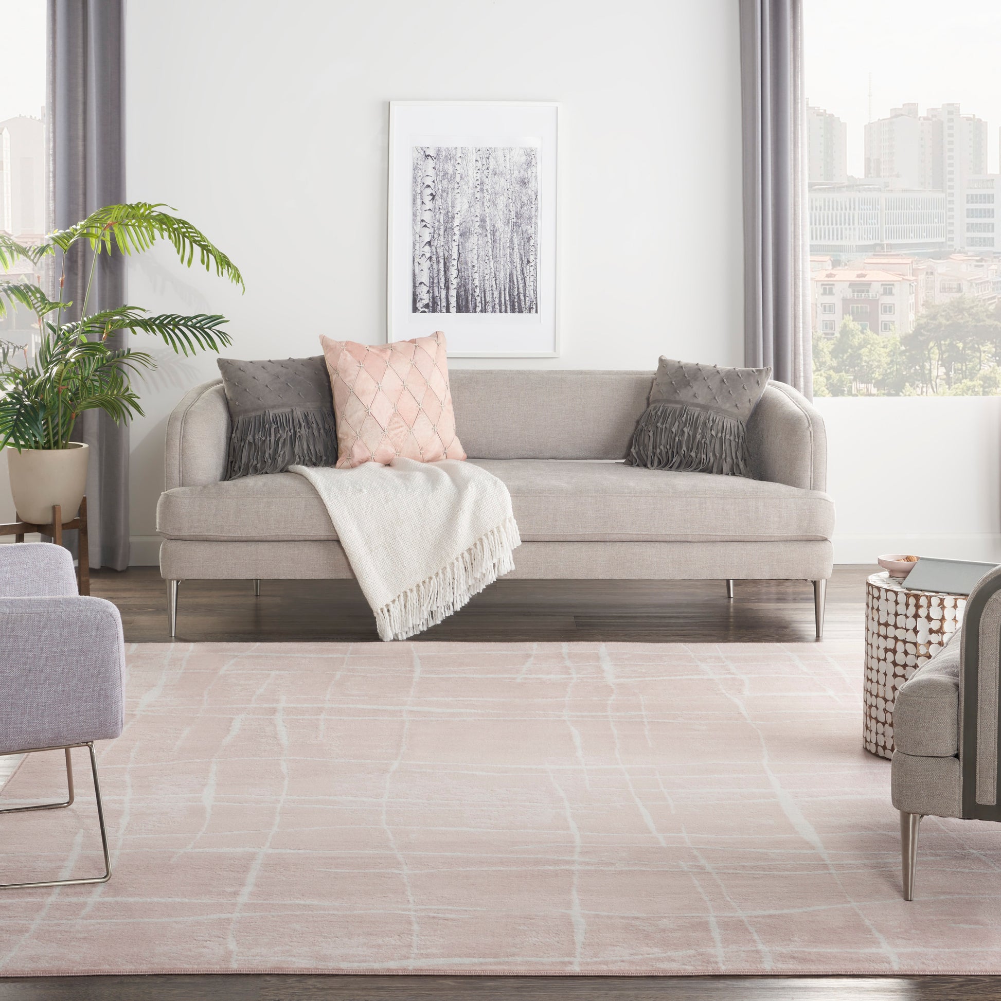 Nourison Home Whimsicle  Pink Ivory  Contemporary