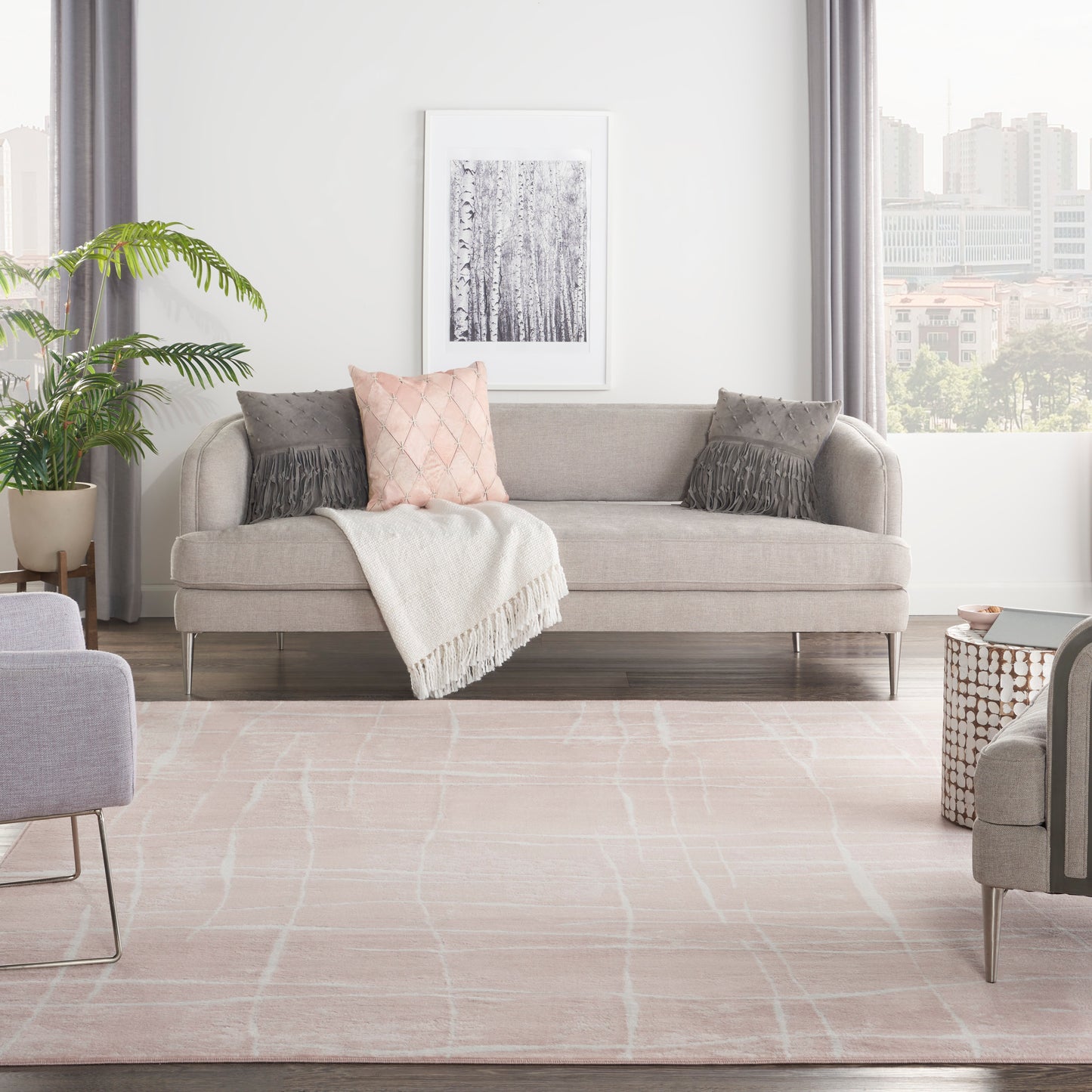 Nourison Home Whimsicle  Pink Ivory  Contemporary