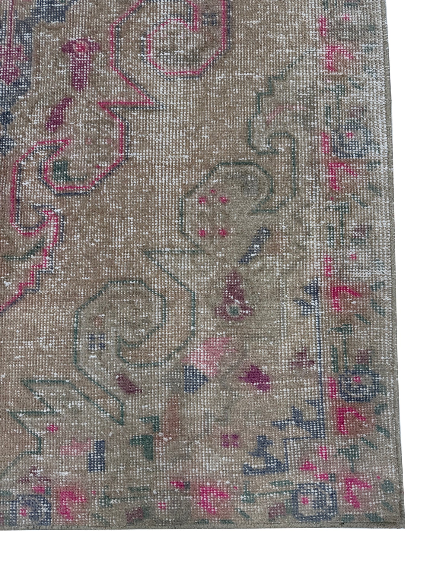 Artisan Angelina Beige Rose Vintage Knotted Rug