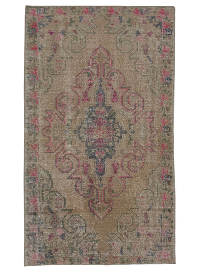 Artisan Angelina Beige Rose Vintage Knotted Rug