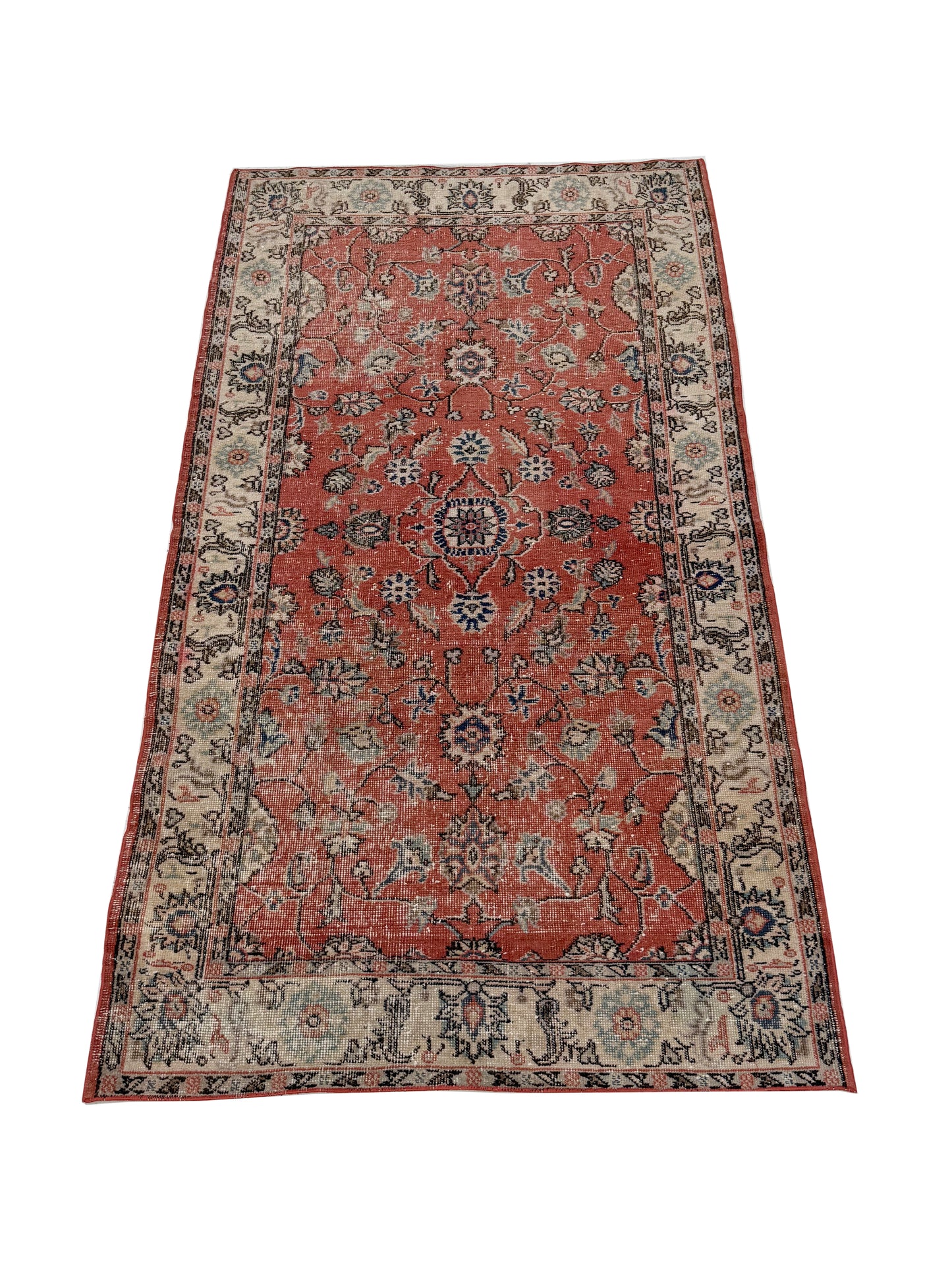 Artisan Angelina Red Beige Vintage Knotted Rug