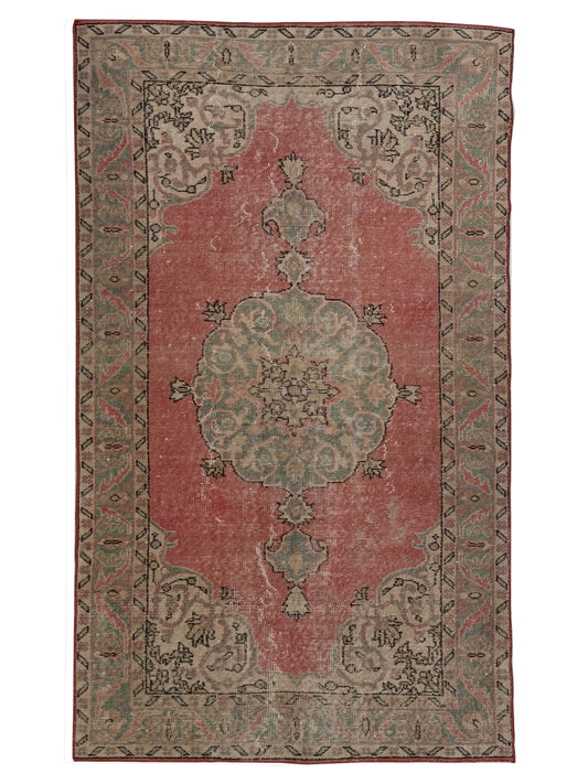 Artisan Angelina Rose Green Vintage Knotted Rug