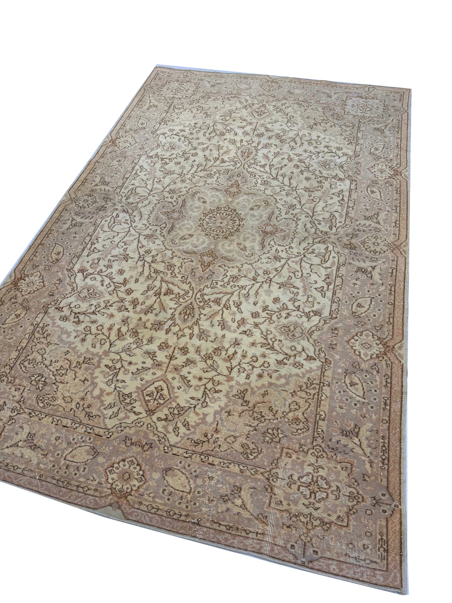 Artisan Angelina  Lt.Coral Blue Vintage Knotted Rug