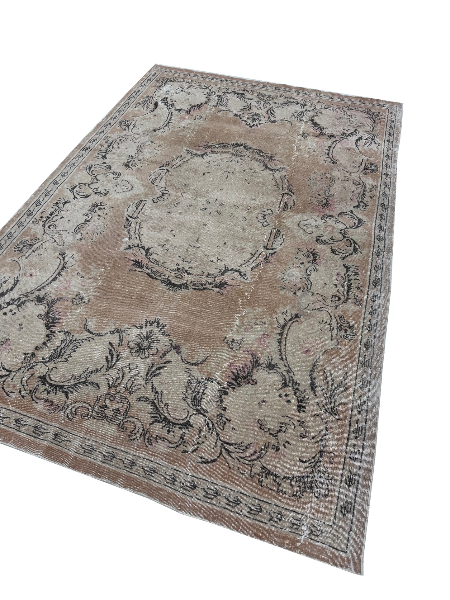 Artisan Angelina  Beige Lt.Blue Vintage Knotted Rug