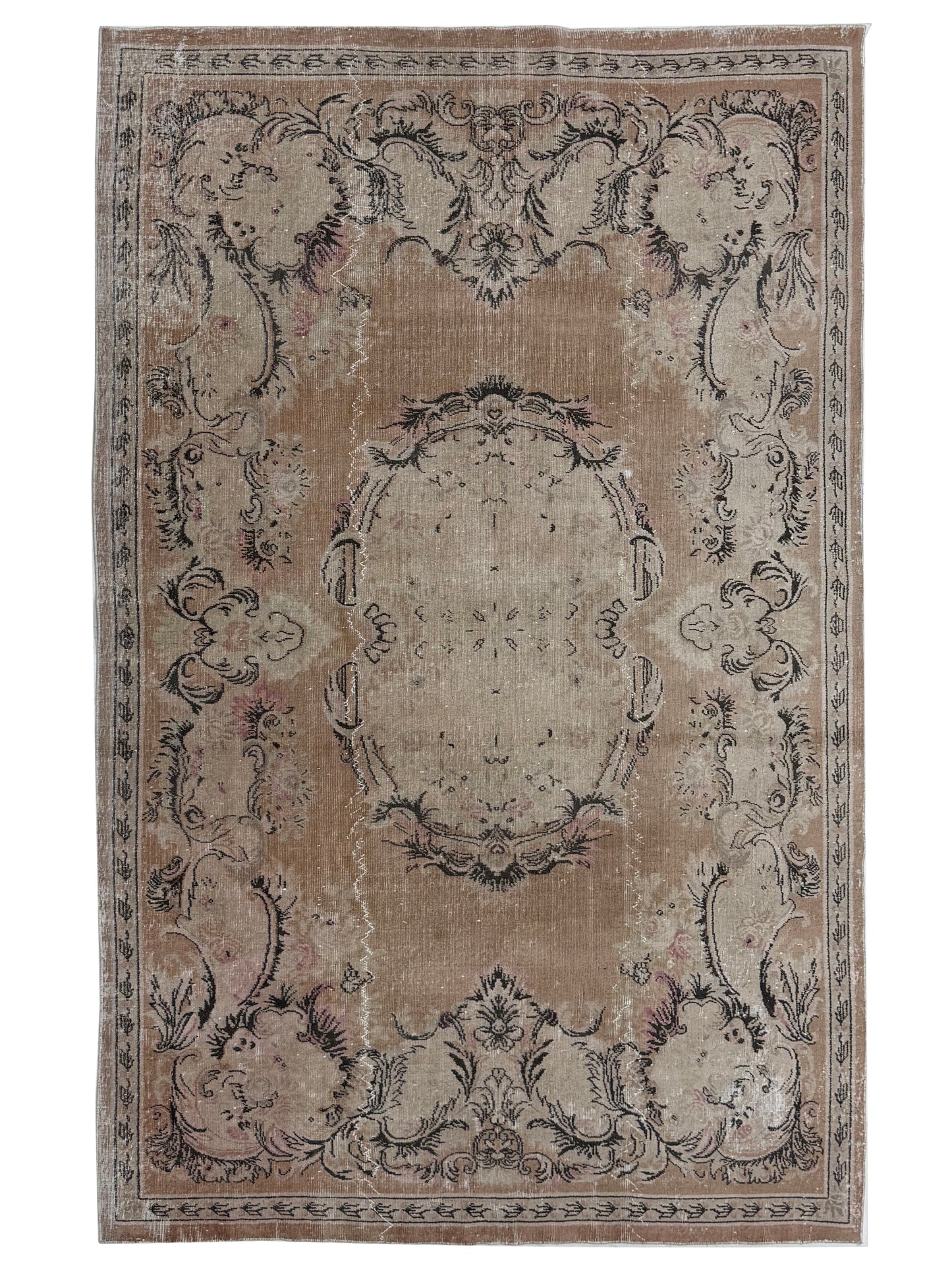 Artisan Angelina  Beige Lt.Blue Vintage Knotted Rug