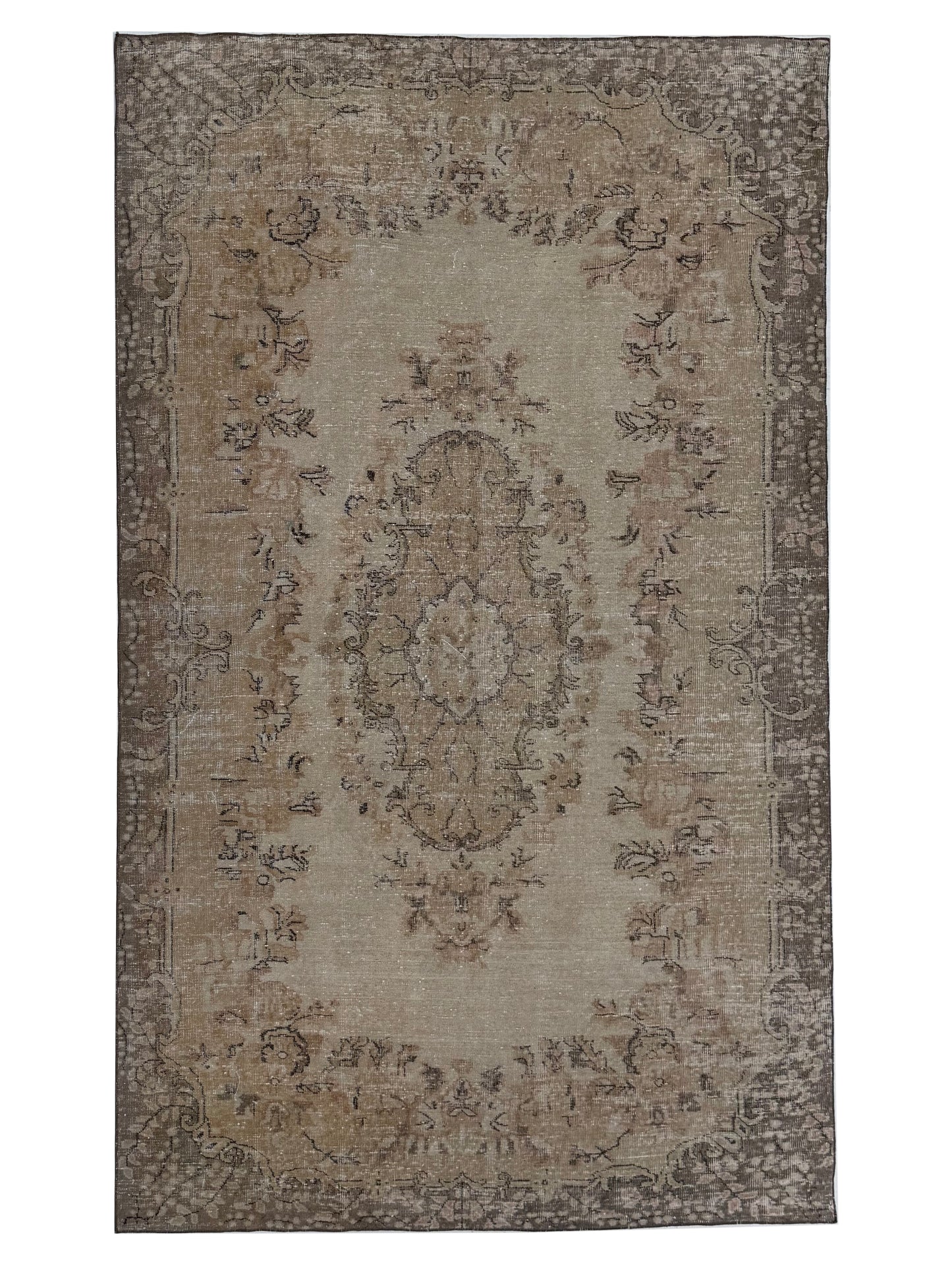 Artisan Angelina  Beige Red Vintage Knotted Rug