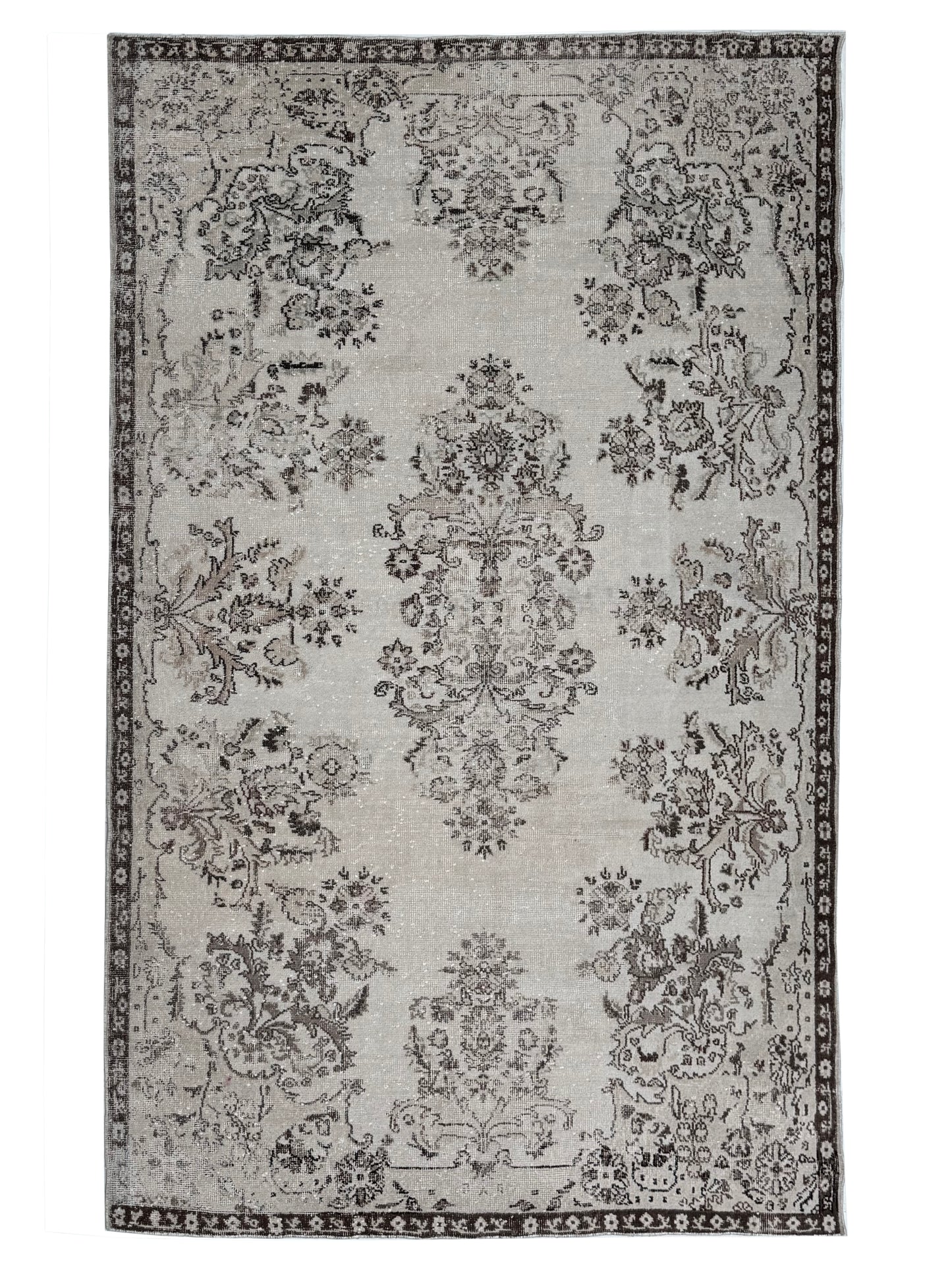 Artisan Angelina  Brown Beige Vintage Knotted Rug