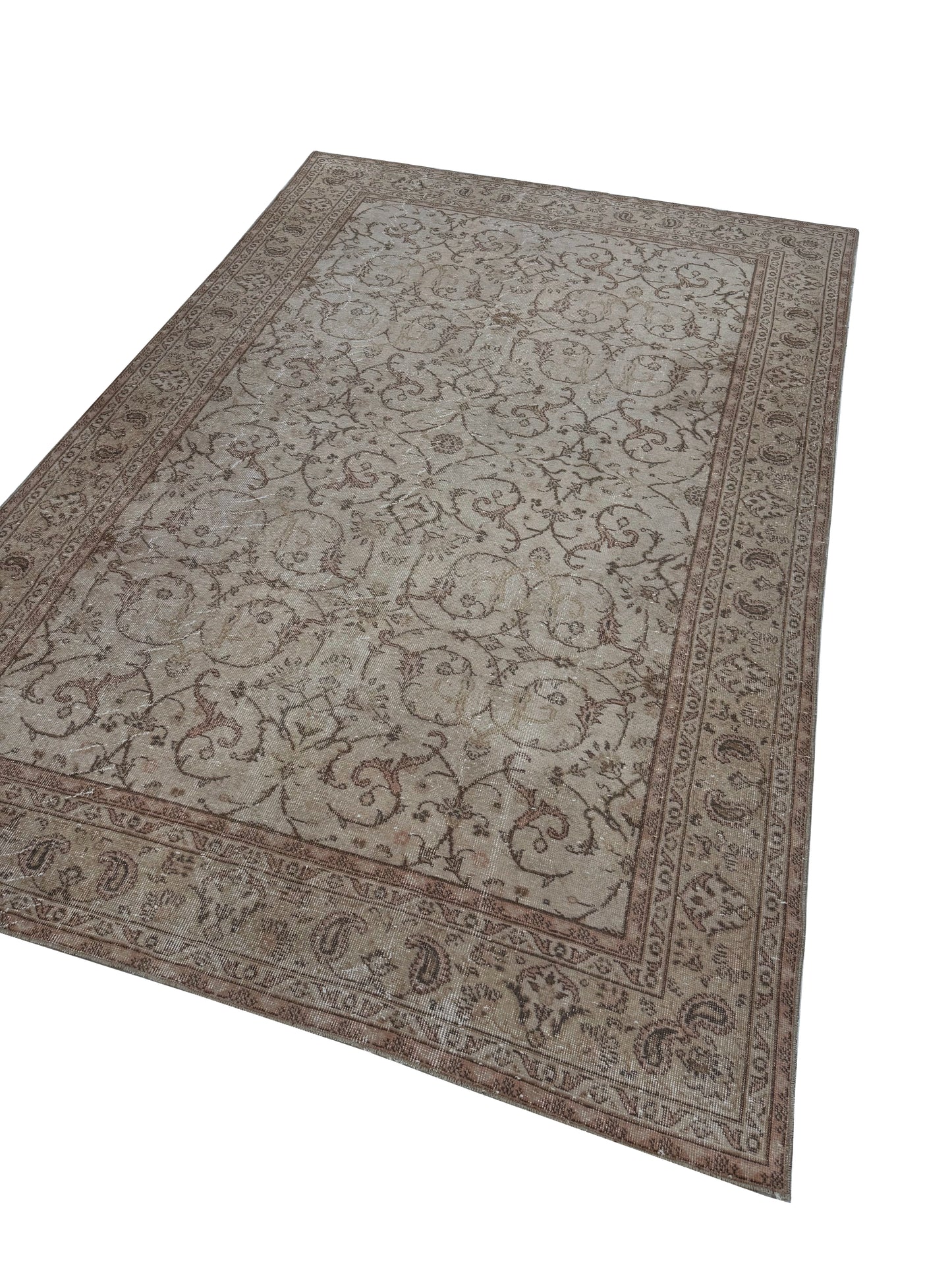 Artisan Angelina  Rust Ivory Vintage Knotted Rug