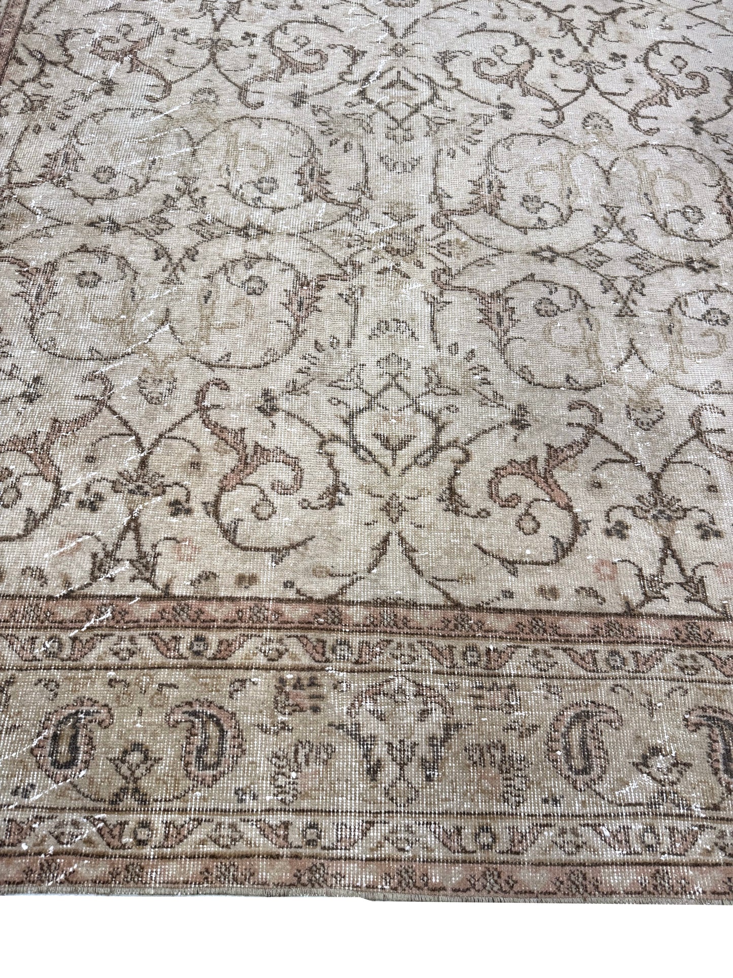 Artisan Angelina  Rust Ivory Vintage Knotted Rug