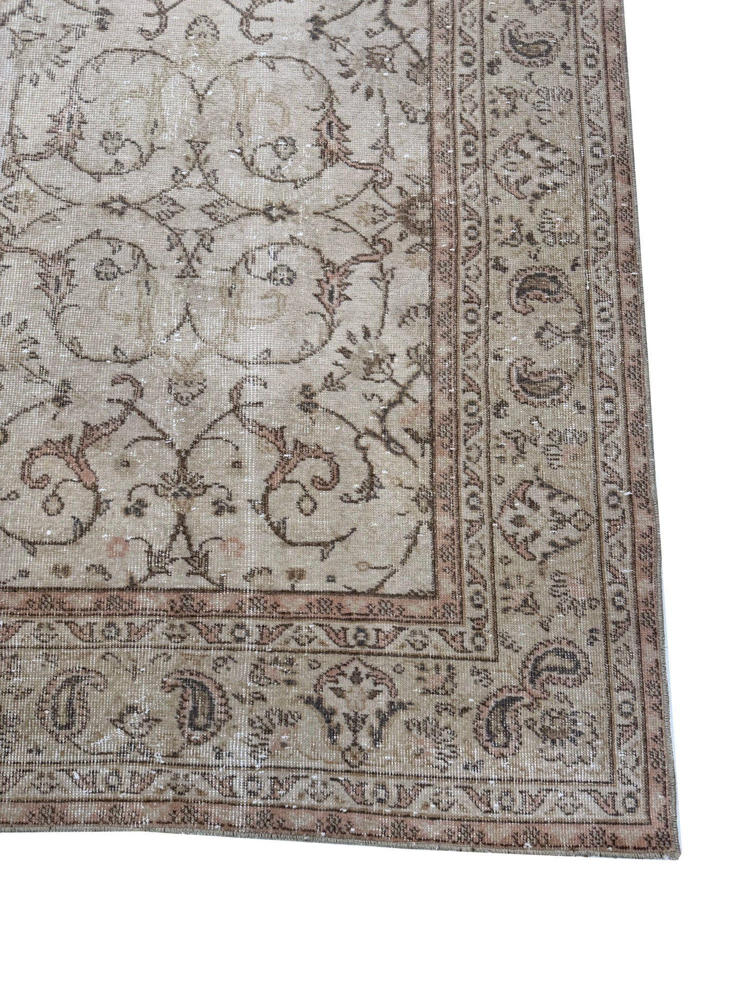 Artisan Angelina  Rust Ivory Vintage Knotted Rug
