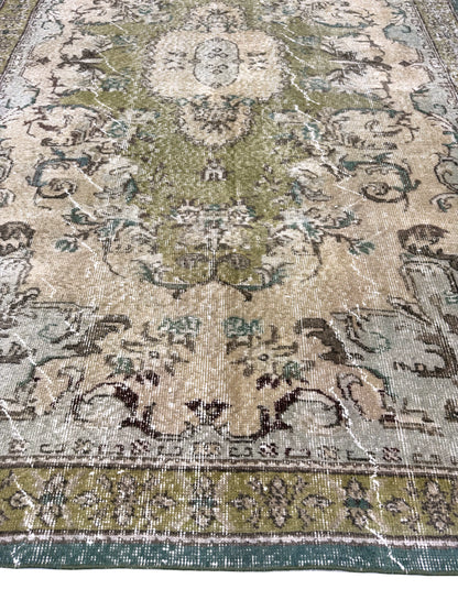 Artisan Angelina  Beige Rust Vintage Knotted Rug