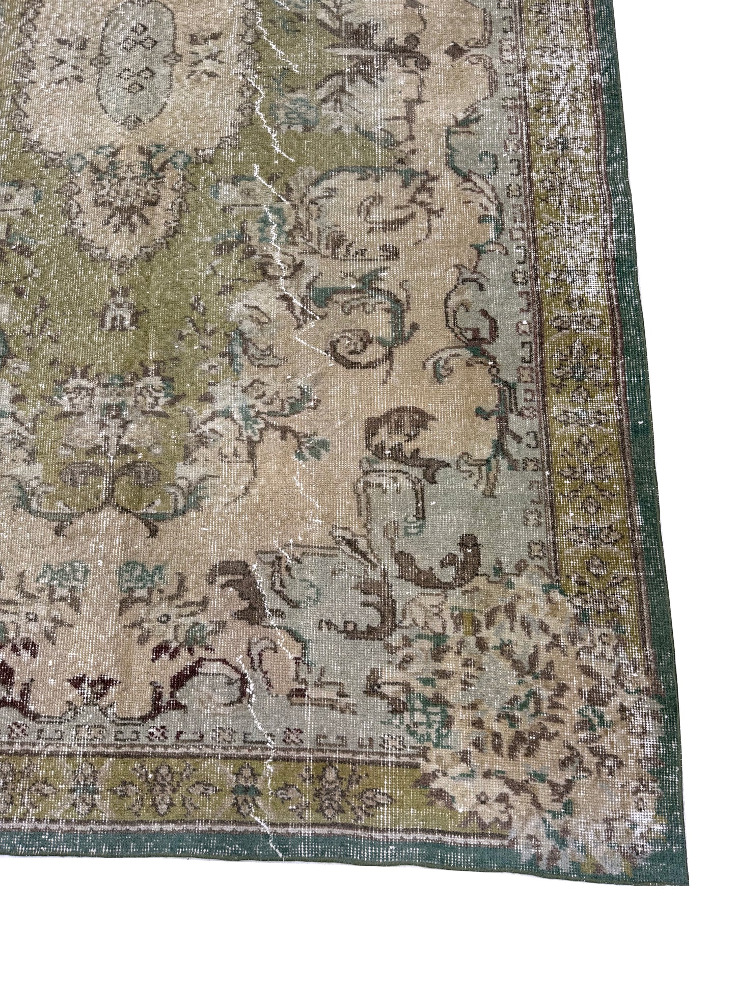 Artisan Angelina  Beige Rust Vintage Knotted Rug