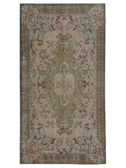 Artisan Angelina  Beige Rust Vintage Knotted Rug