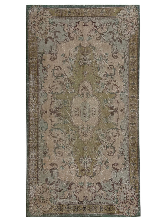 Artisan Angelina  Beige Rust Vintage Knotted Rug