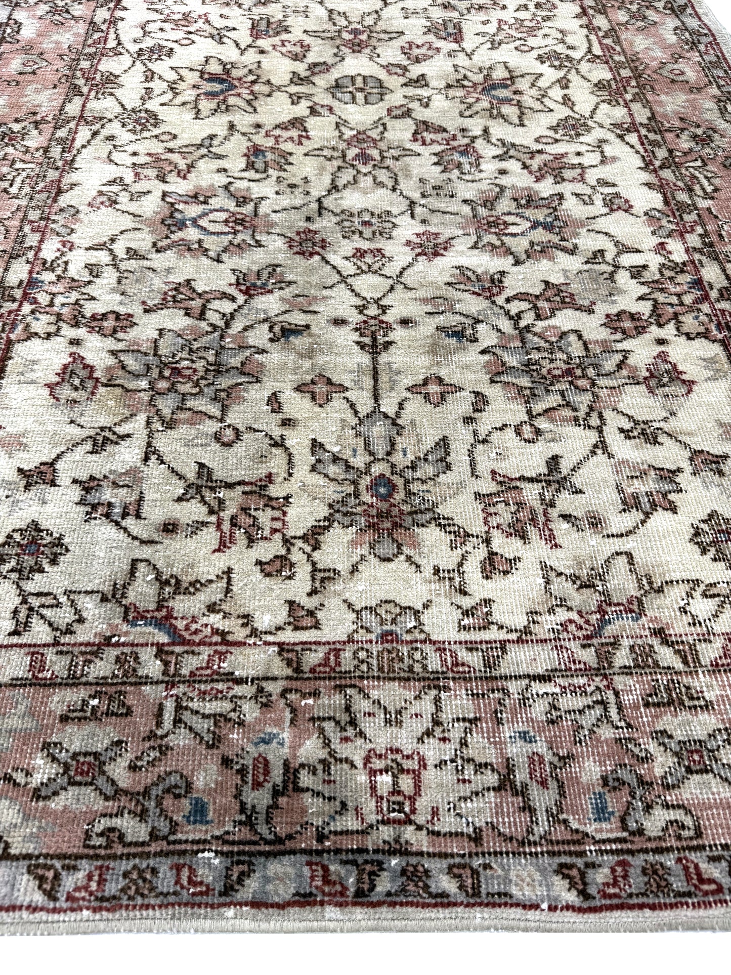 Artisan Angelina  Ivory Brown Vintage Knotted Rug